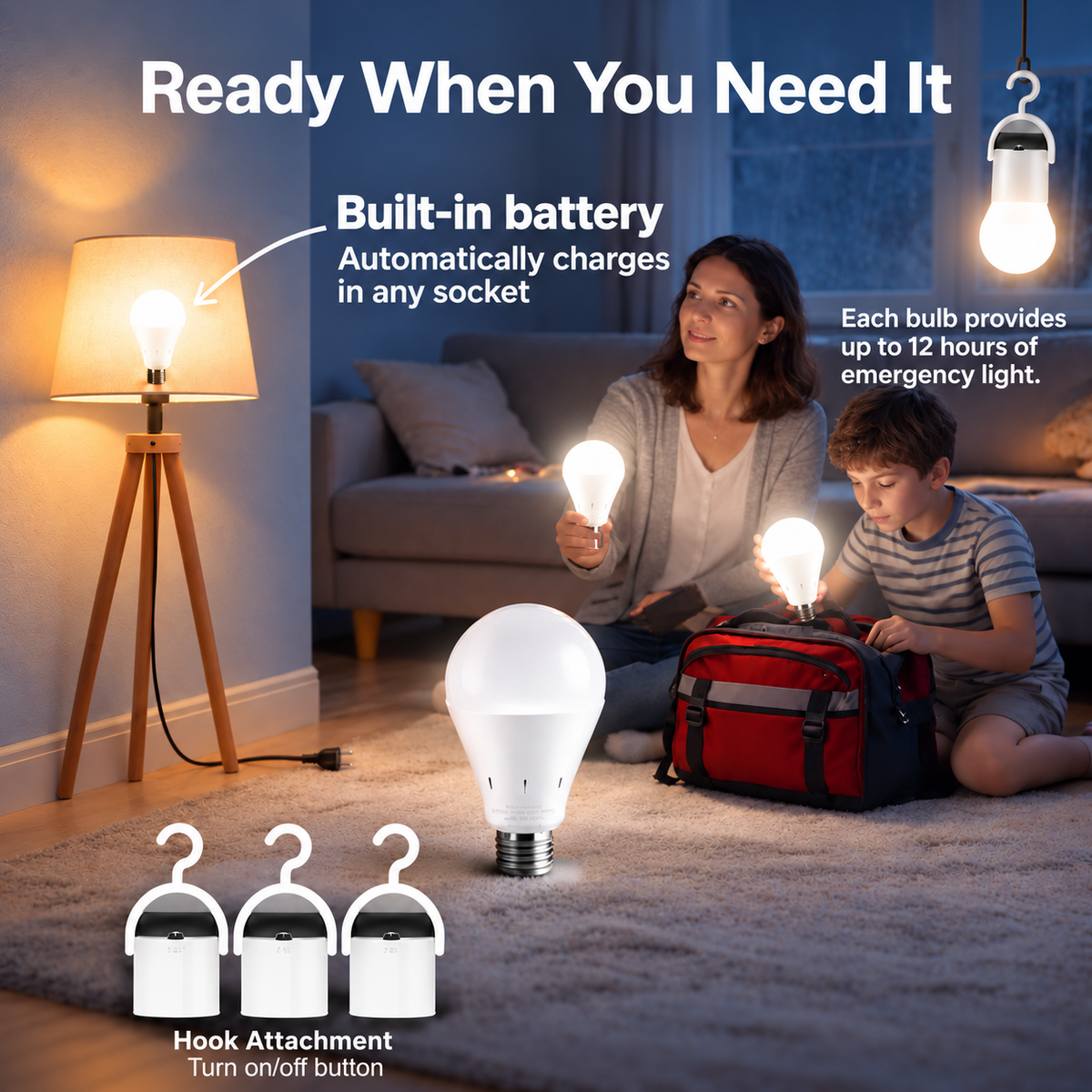Rechargeable Emergency Light Bulbs