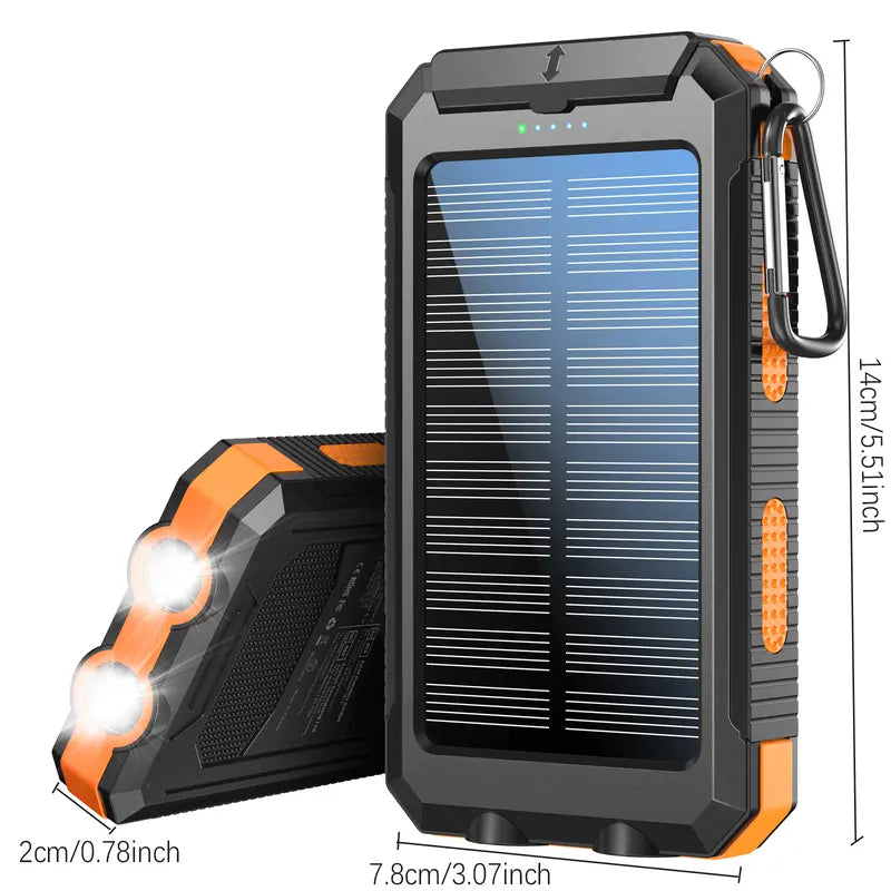 Emergency Solar Powered Portable Charger with Flashlight