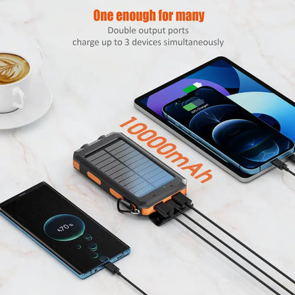 Emergency Solar Powered Portable Charger with Flashlight
