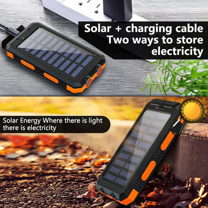 Emergency Solar Powered Portable Charger with Flashlight