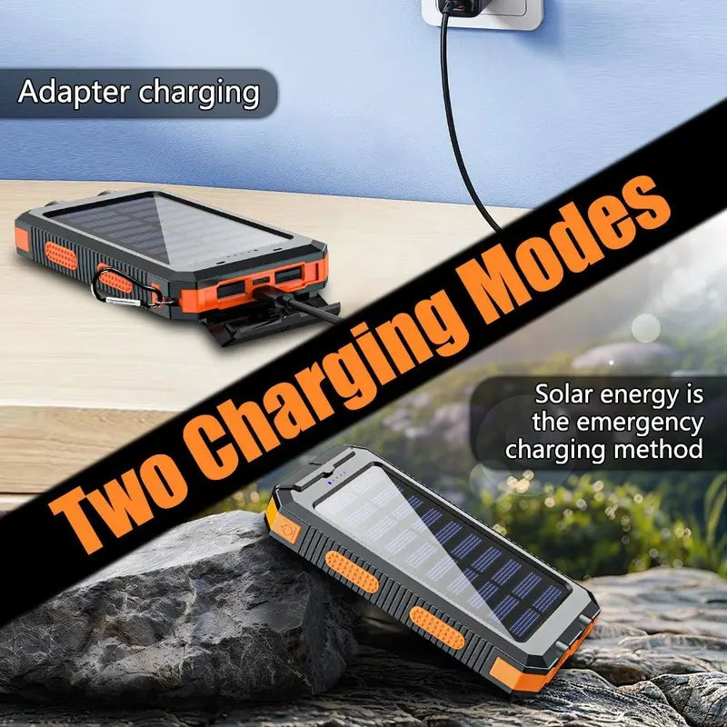 Emergency Solar Powered Portable Charger with Flashlight